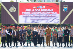 Gubernur Khofifah, Kapolda, dan Pangdam Kompak Pimpin Apel-Doa Bersama Demi Jawa Timur Kondusif