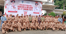 Khofifah Pimpin Upacara Bela Negara, Tegaskan Persatuan Kunci Indonesia Maju