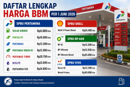 Awal Juni 2026, Harga BBM Kembali Bergerak: Diesel Nonsubsidi Turun, Pertamax Turbo Naik