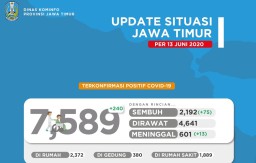 Update Covid-19 Jatim, Pasien Positif 7.570, Meninggal 601