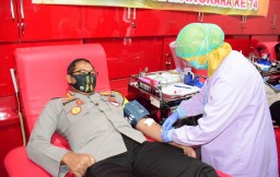 Polresta Sidoarjo Gelar Donor Darah Peringati HUT Bhayangkara ke-74