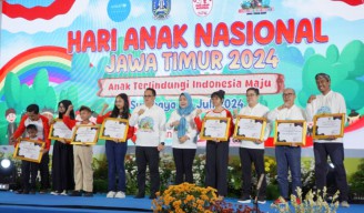 Perayaan Hari Anak Nasional Provinsi Jawa Timur 2024,  BJTM Terima Penghargaan sebagai Dunia Usaha Peduli Anak