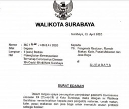 Wabah Corona, Walikota Surabaya Tegur Pengelola Restoran dan Kafe