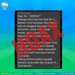BMKG: Tiga Hari  Arus Angin dari Utara Ke Selatan Membawa Wabah (Penyakit)