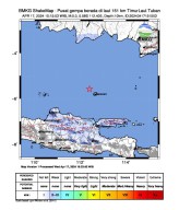 Tidak Berpotensi Tsunami, Gempabumi Tektonik M5,0 Guncang Pantai Barat Gresik