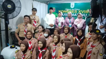 Kader Pramuka Jatim Berperan Besar dalam Kelancaran Kongres XVIII Muslimat NU di Surabaya