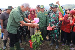 Selamatkan Lahan Kritis, Ganjar dan Warga Tanam 15 Ribu Pohon