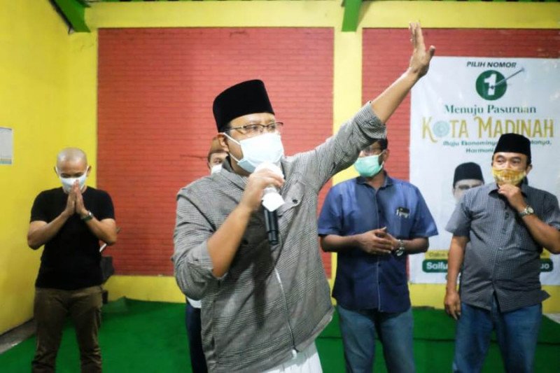 Gus Ipul saat memberikan arahan dan sambutan usai mengetahui keunggulan sementara pasca-Pilkada Kota Pasuruan. (ANTARA Jatim/HO-Istimewa/FA)