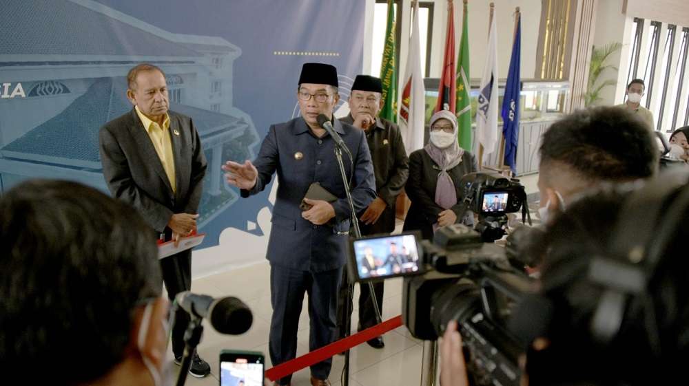 Ridwan Kamil saat menghadiri Rapat Paripurna di Gedung DPRD Provinsi Jawa Barat, Kota Bandung, Senin (5/9/2022).