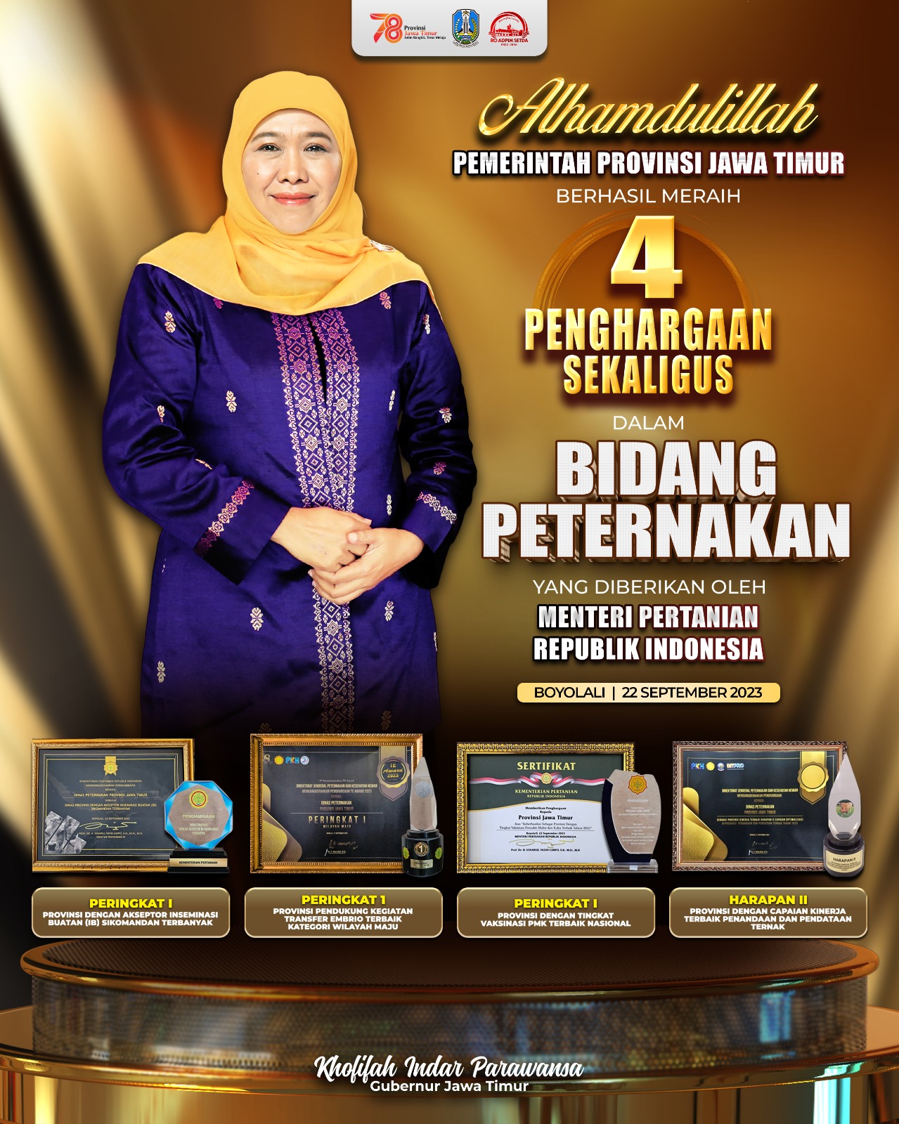 Gubernur Khofifah: Wujud Komitmen Dalam Memajukan Bidang Peternakan di Jatim