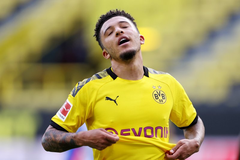 Pemain Borussia Dortmund asal Inggris Jadon Sancho.(REUTERS/POOL New)