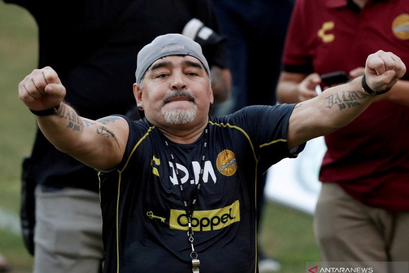 Legenda Argentina Diego Maradona. ant