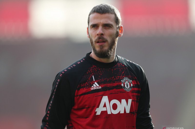 Kiper Manchester United asal Spanyol David de Gea.(Pool via REUTERS/NAOMI BAKER)

