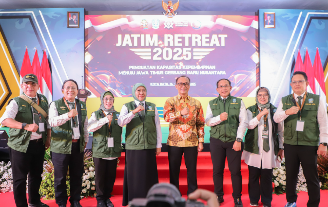 forum Jatim Retreat 2025 yang berlangsung di Pusat Pendidikan Artileri Pertahanan Udara (Pusdik Arhanud), Kota Batu, Minggu (27/4/2025)