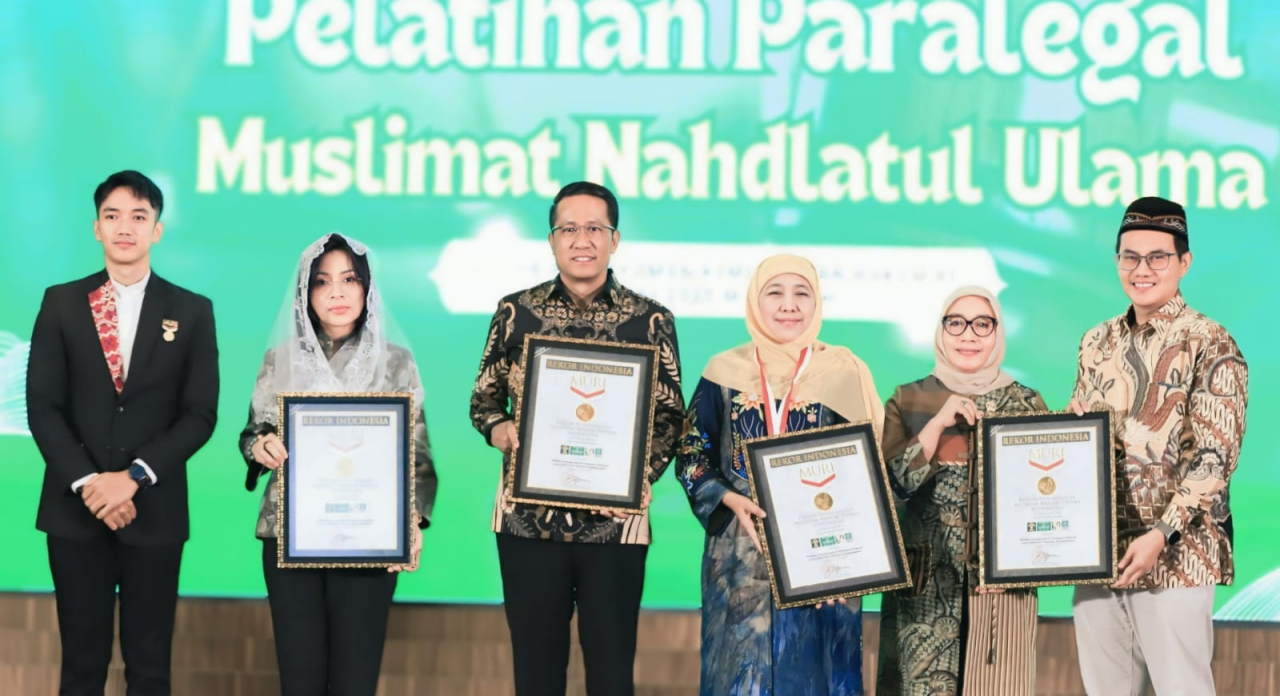 pembukaan Kick Off Pelatihan Paralegal Muslimat NU di Jakarta, Sabtu (14/6/2025), yang mencatatkan rekor MURI untuk peserta paralegal perempuan terbanyak di Indonesia