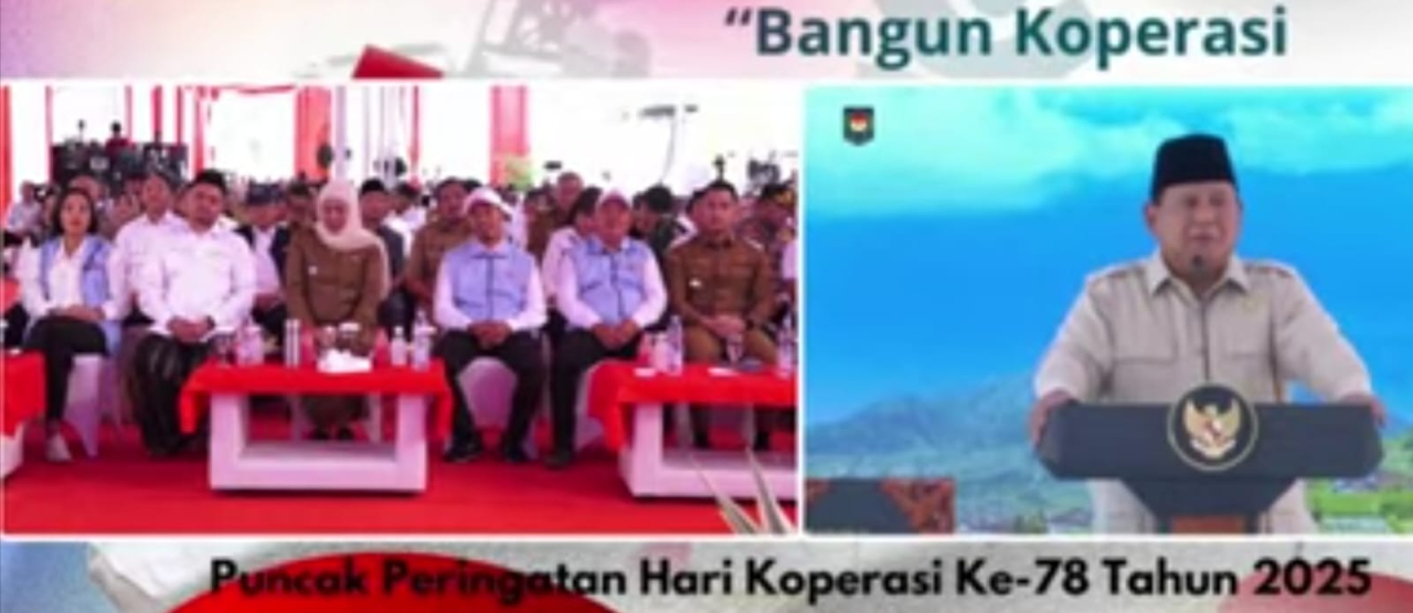 Presiden Prabowo Subianto menyapa sejumlah gubernur dan pengurus Koperasi Desa Merah Putih yang hadir lewat video conference (vicon).