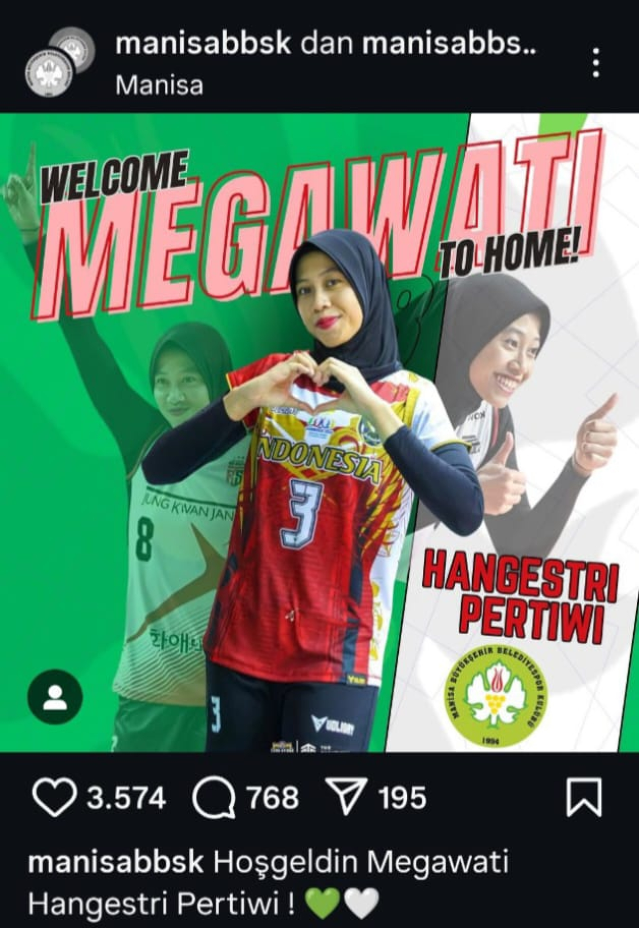 Megawati Hangestri Pertiwi dipastikan bergabung dengan klub asal Turki, Manisa Büyükşehir Belediyespor (Manisa BBSK), untuk kompetisi musim 2025–2026.