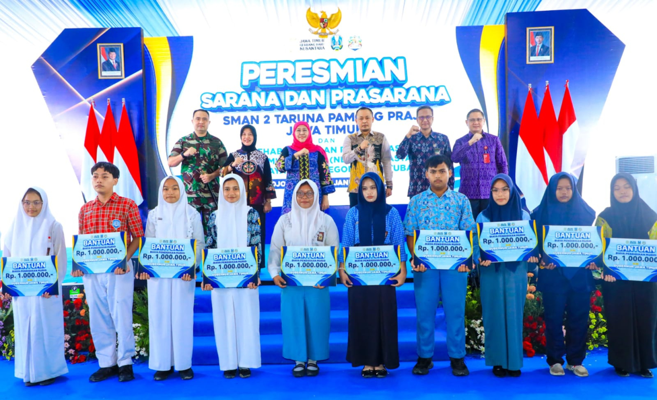 Perkuat Pendidikan Berdampak, Khofifah Resmikan Sarana SMAN 2 Taruna Pamong Praja dan Revitalisasi Sekolah di Bojonegoro