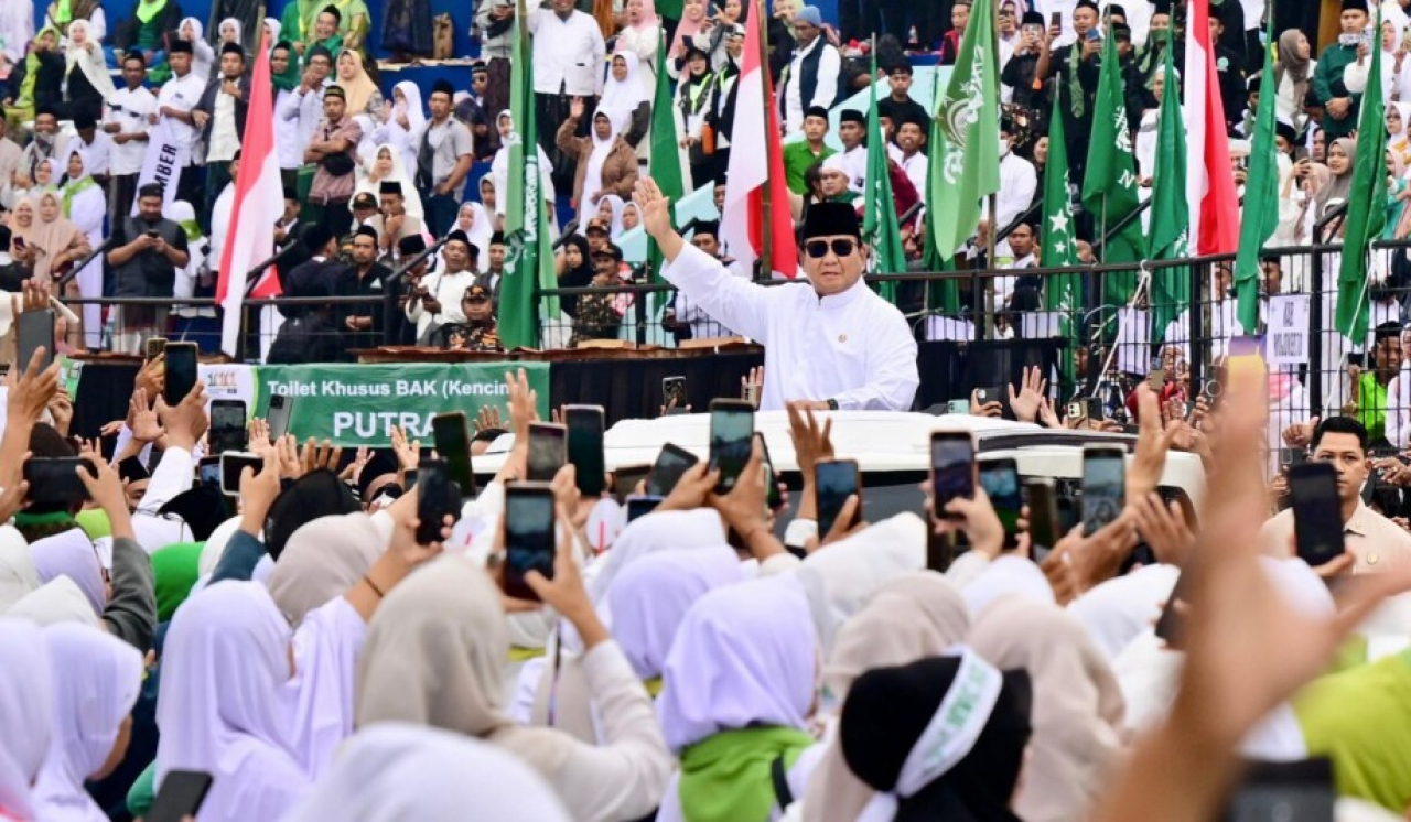 Presiden Prabowo Subianto menghadiri Mujahadah Kubro Satu Abad NU, pada Minggu, 8 Februari 2026, yang digelar di Stadion Gajayana, Kota Malang, Provinsi Jawa Timur. Foto: BPMI Setpres/Rusman