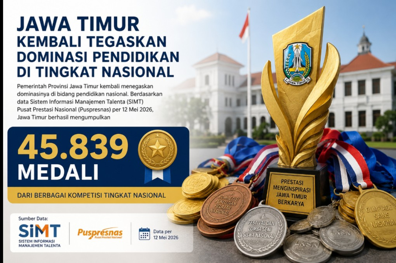 Jatim Kokoh di Puncak Prestasi Nasional, Koleksi 45.839 Medali dari Berbagai Ajang Talenta
