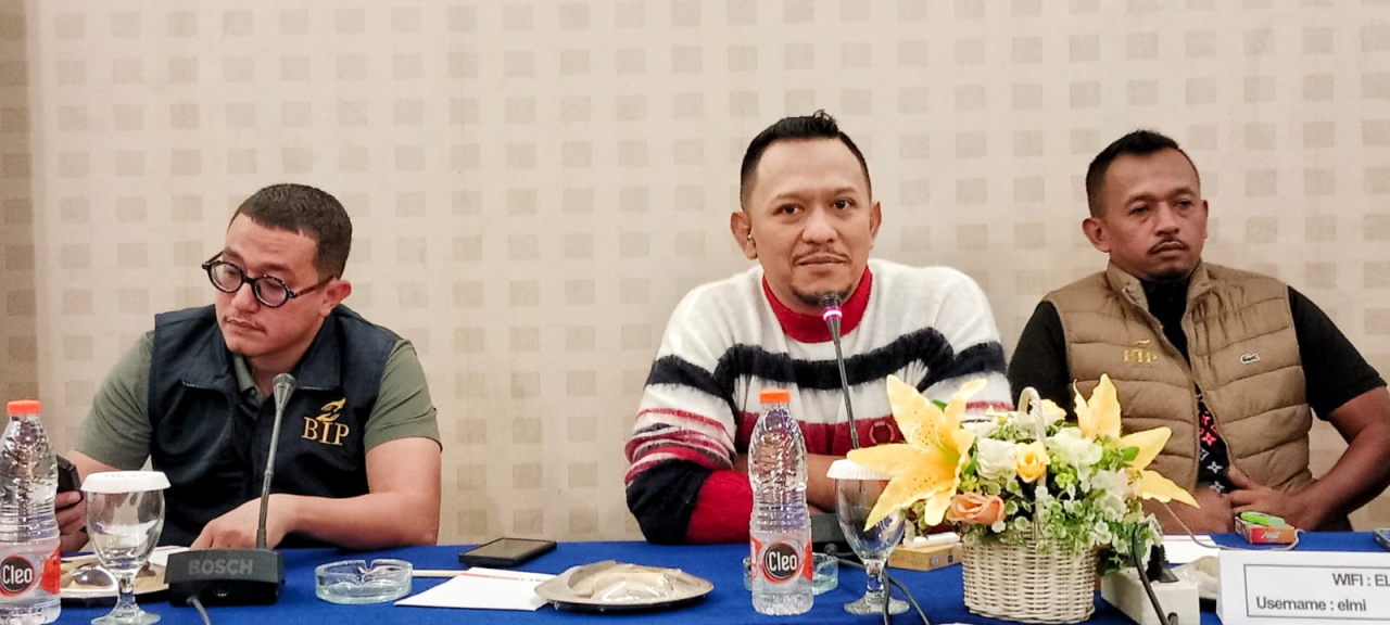 Founder Bani Insan Peduli (BIP), Ali Zainal Abidin saat memberikan keterangan pers, Minggu (12/7)