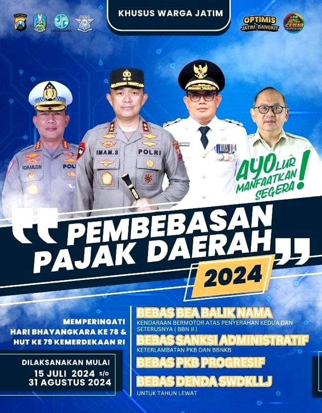 Bapenda Jawa Timur kembali menggelar program pembebasan pajak daerah