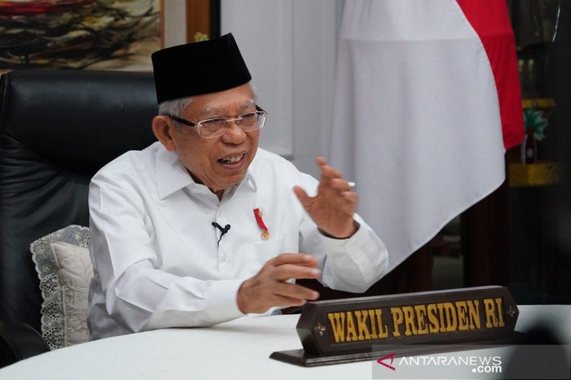 Wakil Presiden RI Ma’ruf Amin menyampaikan sambutan pada acara Hari Bahasa Arab Sedunia yang diselenggarakan secara virtual, Jumat (18-12-2020). ANTARA/Asdep KIP Setwapres

