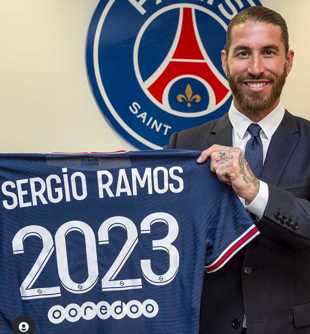 Sergio Ramos bergabung dengan PSG dengan durasi kontrak dua tahun. PARIS SAINT GERMAIN