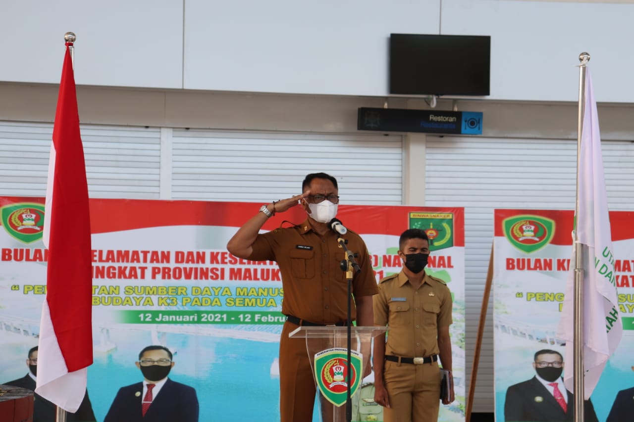 Sekda Maluku jadi Pembina Apel di Bulan K3 Nasional Tingkat Provinsi
