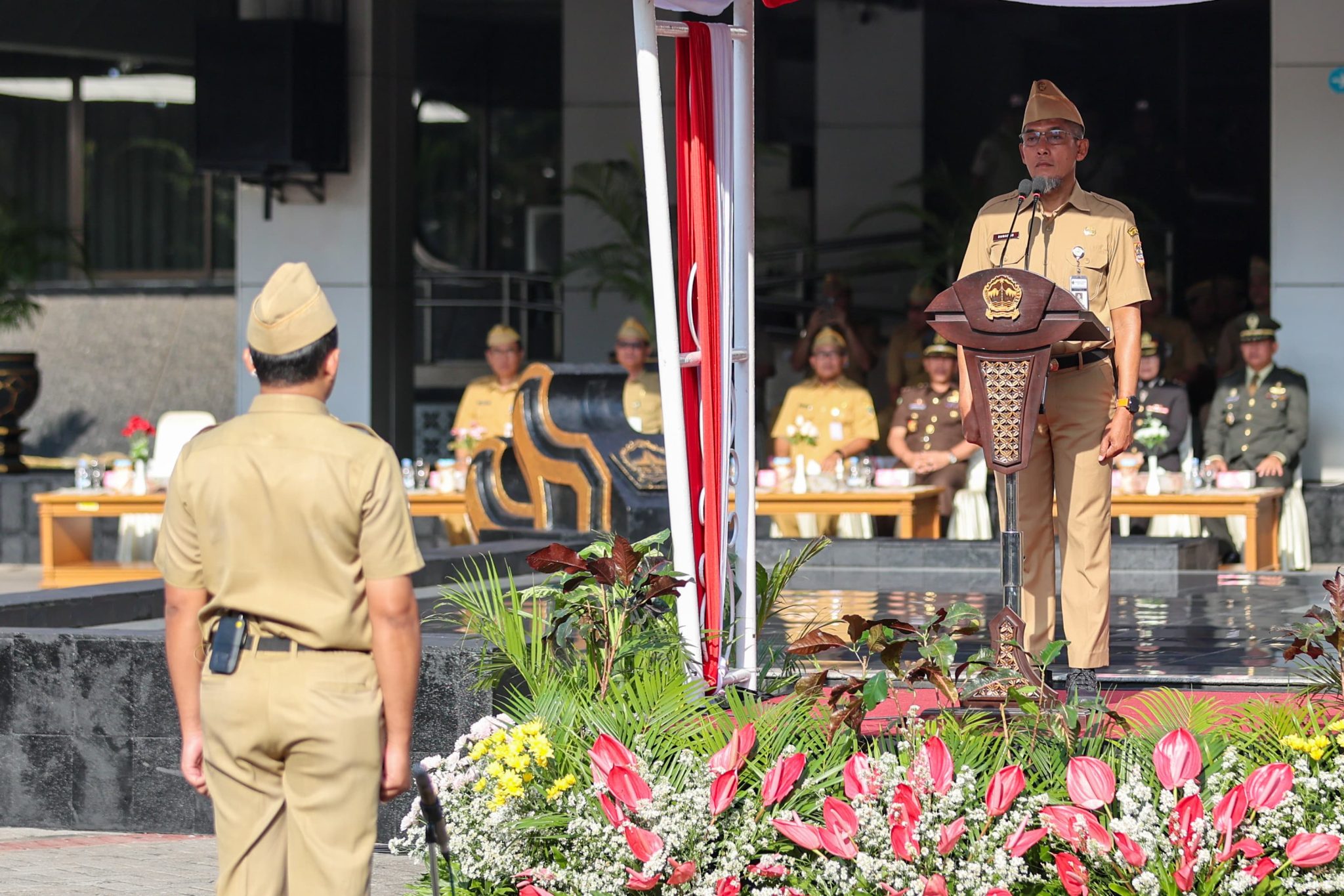 Sekretaris Daerah (Sekda) Jateng Sumarno saat upacara Hari Bela Negara ke-76 Tahun 2024 tingkat Provinsi Jawa Tengah