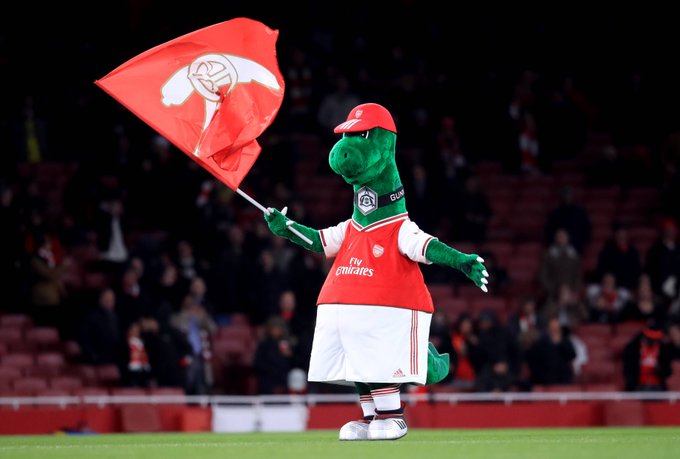 Gunnersaurus maskot Arsenal. ant