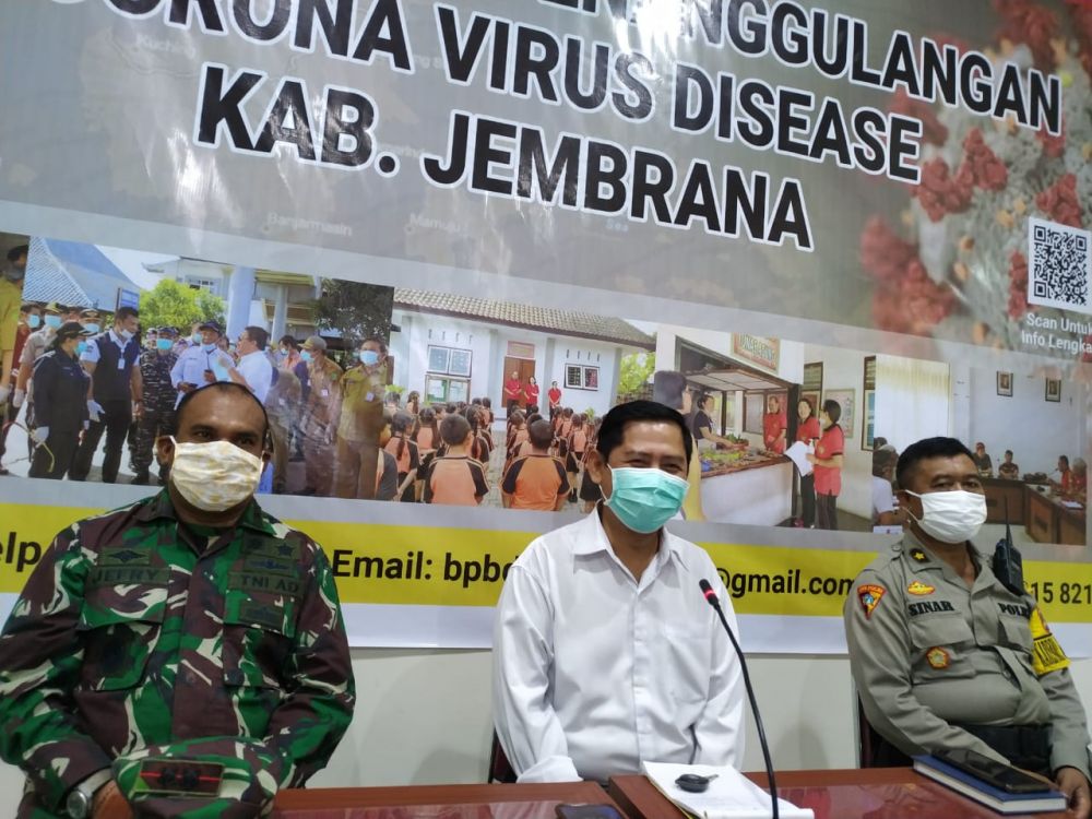 Jumpa pers Gugus Tugas Percepatan penanganan covid 19 Jembrana, Bali. ( foto : hmp/ide)