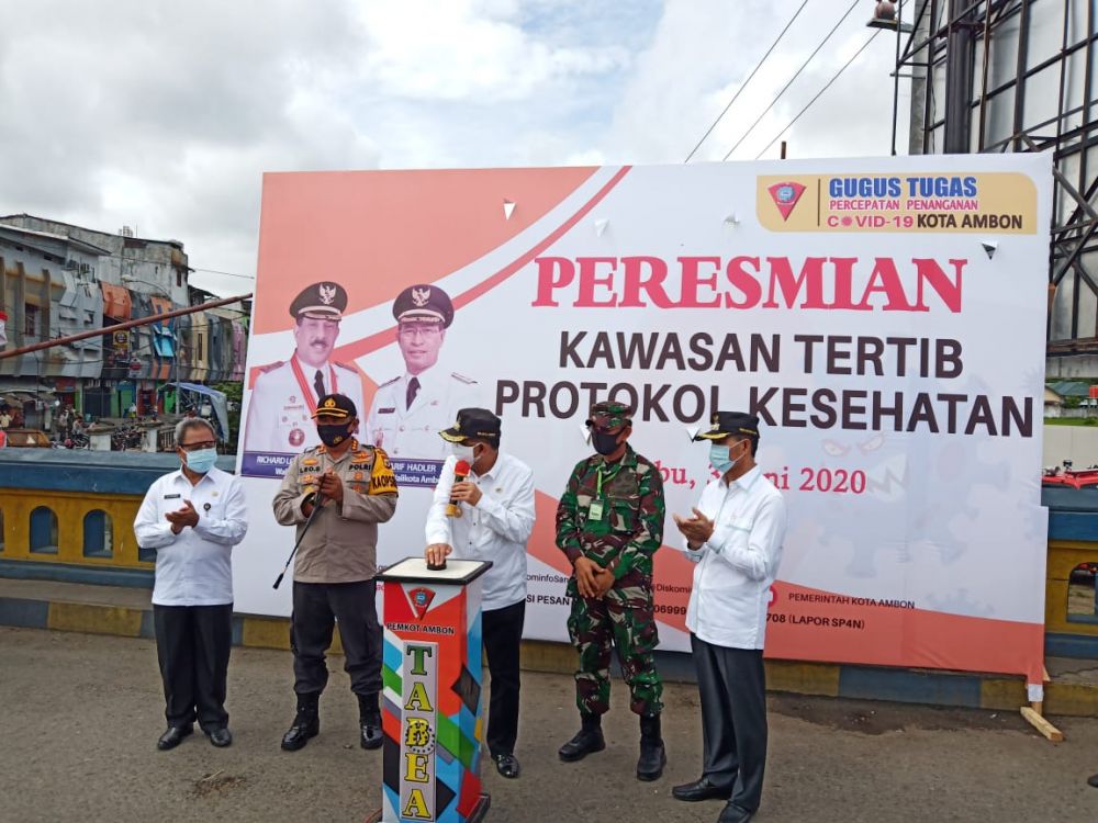 Peresmian Kawasan Tertib Protokol Kesehatan di Ambon (Foto: HMP/Boy)