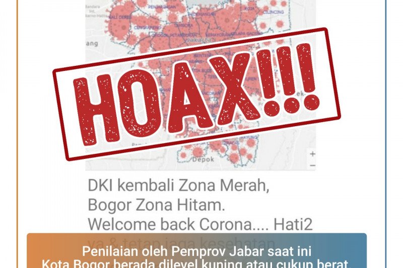 Grafis Kota Bogor zona hitam, hoaks (ANTARA/HO/Pemkot Bogor)