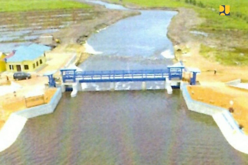 Jaringan irigasi Rias di Kabupaten Bangka Belitung. ANTARA/HO- Kementerian PUPR.


