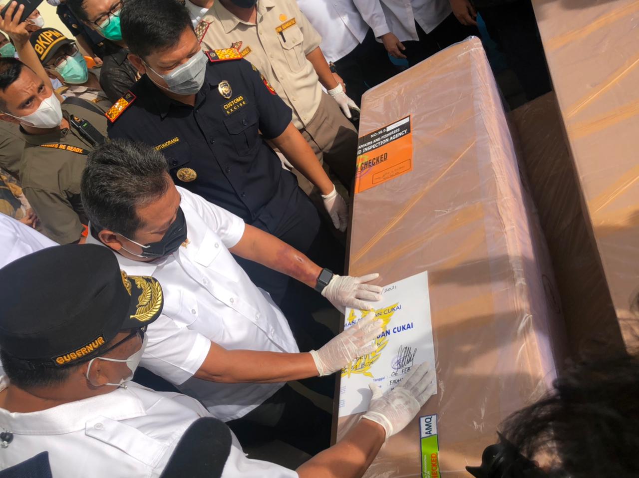 Menteri Kelautan dan Perikanan Sakti Wahyu Trenggono melepas ekspor tuna. HMP/BOY