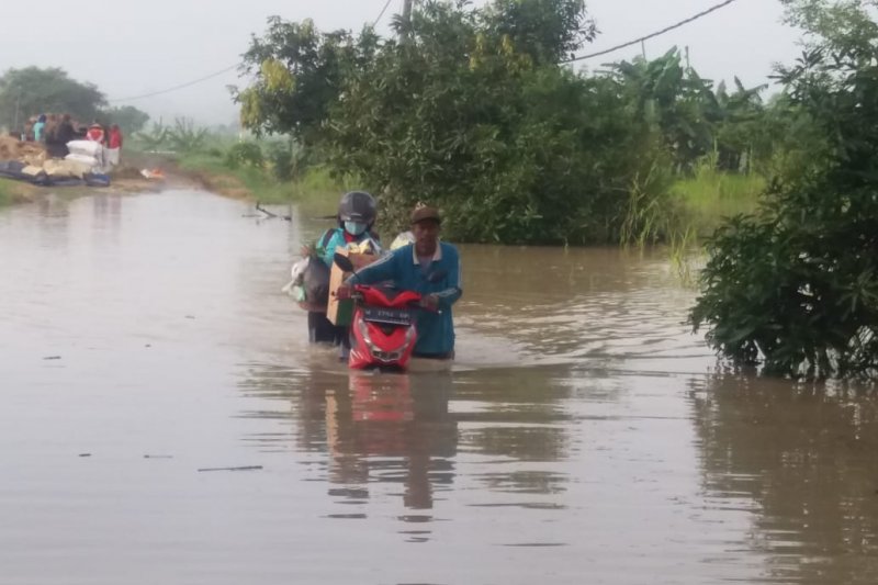 Banjir luapan Kali Lamong di Kabupaten Gresik, Jatim. (ANTARA Jatim/HO Pemkab Gresik/AM)

