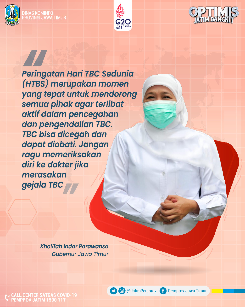 .Jumlah kasus TBC Jatim Tahun 2021 Tertinggi Ketiga Nasional