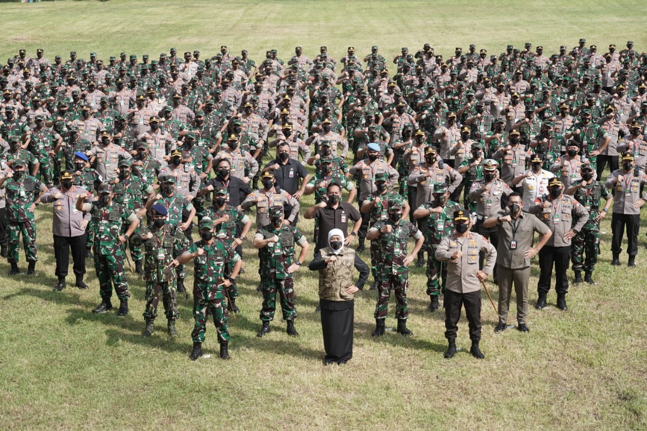 Apel Sinergitas TNI-Polri di Daerah Latihan Kodam V/Brawijaya Sidodadi, Lawang, Kab. Malang, Kamis (12/5). 
