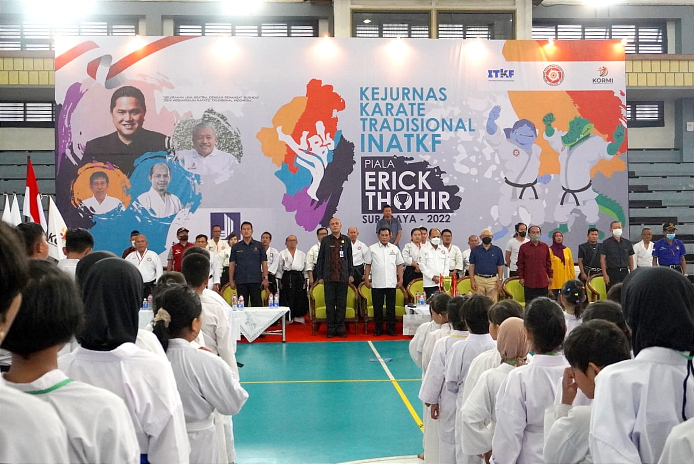 Kejurnas Karate Tradisional Piala Erick Thohir 2022, di Gelora Pancasila Surabaya, Jumat (21/10/2022).
