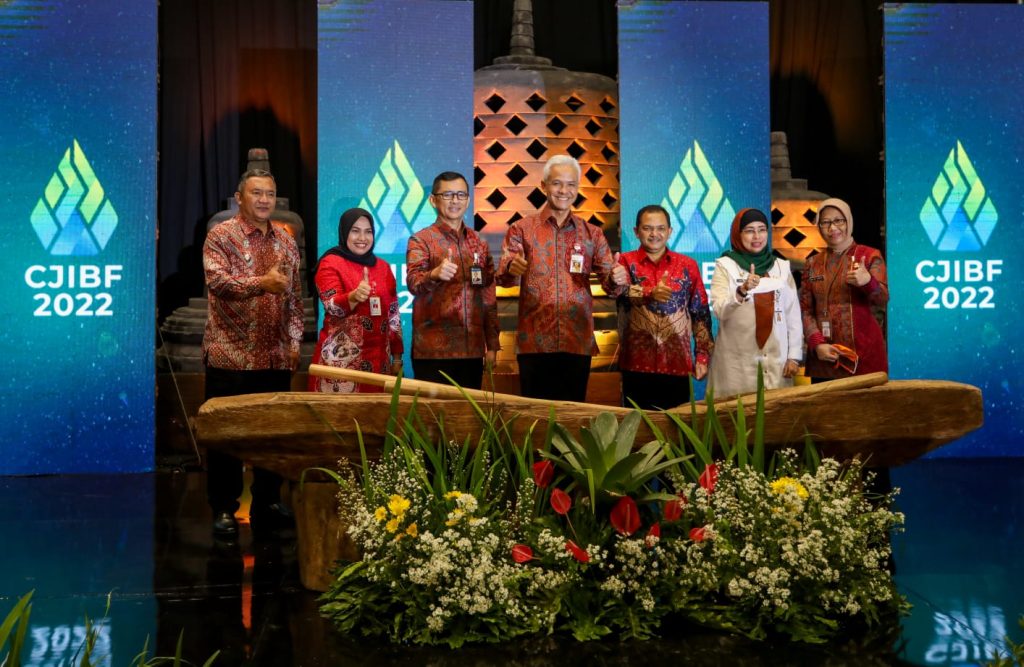 Gubernur Jawa tengah Ganjar Pranowo saat membuka CJIBF 2022, di Hotel Gumaya, Rabu (9/11/2022) sore.