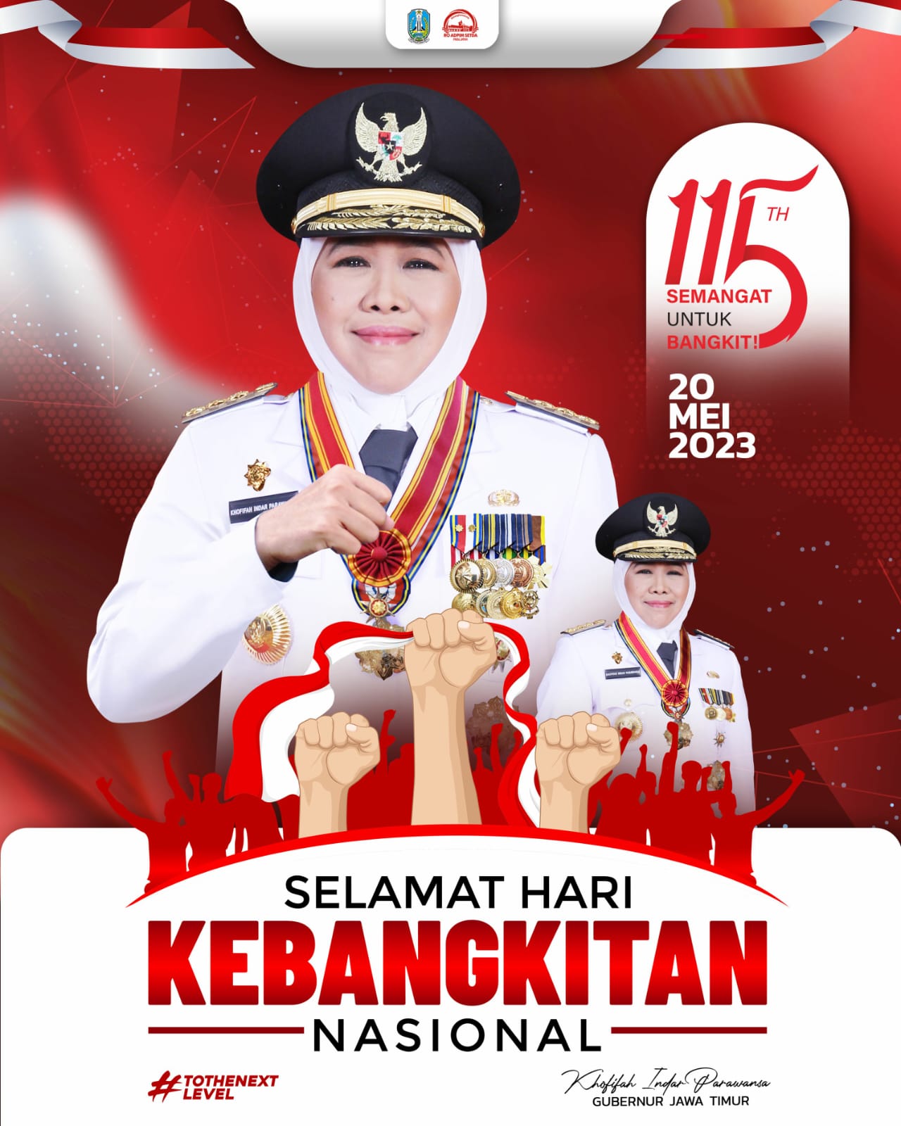 Gubernur Jawa Timur Khofifah Indar Parawansa mengajak segenap masyarakat Jawa Timur menumbuhkan semangat dan optimisme menghadapi tantangan global. 