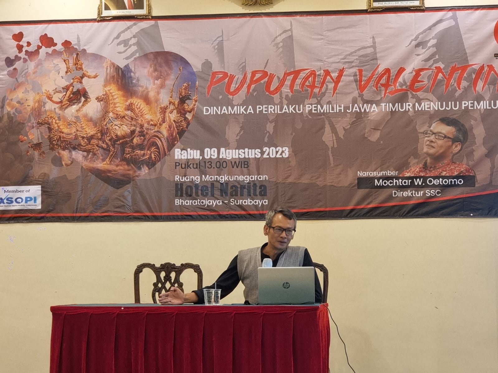 Surabaya Survey Center (SSC) merilis hasil survei nama-nama yang berpotensi maju di Pilgub Jatim 2024.