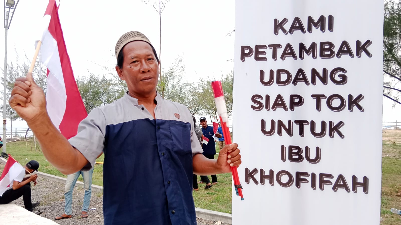 Fatahurrohman, nelayan asal Lekok, Kabupaten Pasuruan saat hadir pada Sapa Nelayan untuk peringatan Hari Nusantara ke-24 tahun 2023 di Taman Hiburan Pantai Kenjeran, Surabaya.