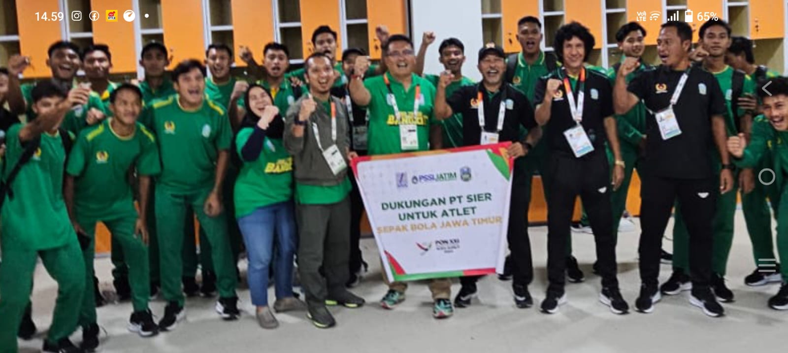 Dinas PU Bina Marga dan PT SIER (Surabaya Industrial Estate Rungkut), yang berperan sebagai pendamping cabor sepakbola pada PON XXI-2024