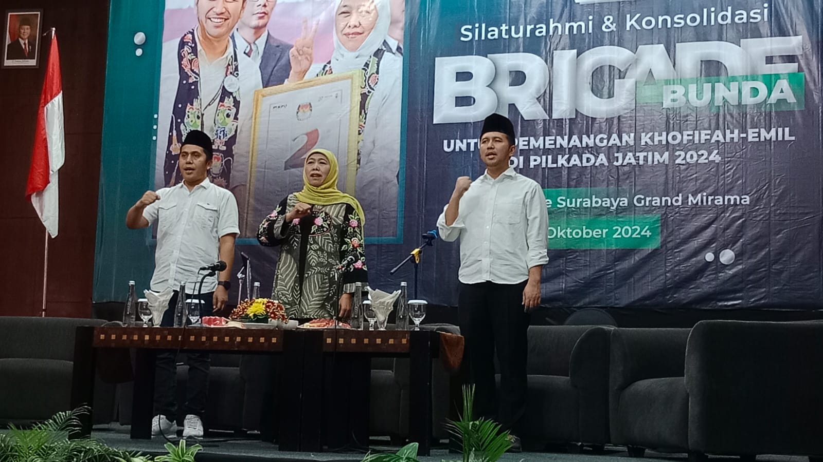 Brigade Bunda secara resmi mendeklarasikan dukungan penuh untuk pasangan Khofifah-Emil dalam Pemilihan Gubernur Jawa Timur (Pilgub Jatim) 2024