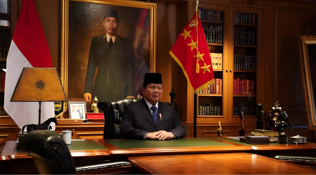 Presiden Prabowo Subianto menyampaikan ucapan Hari Raya Natal yang ditayangkan melalui kanal YouTube Sekretariat Presiden, pada Rabu, 25 Desember 2024. Foto: BPMI Setpres/Brian