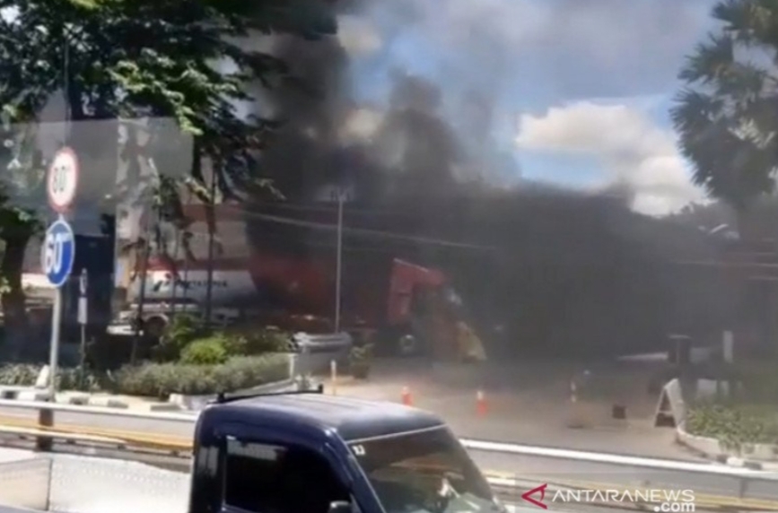 SPBU di MT Haryono yang terbakar Selasa siang. Ist
