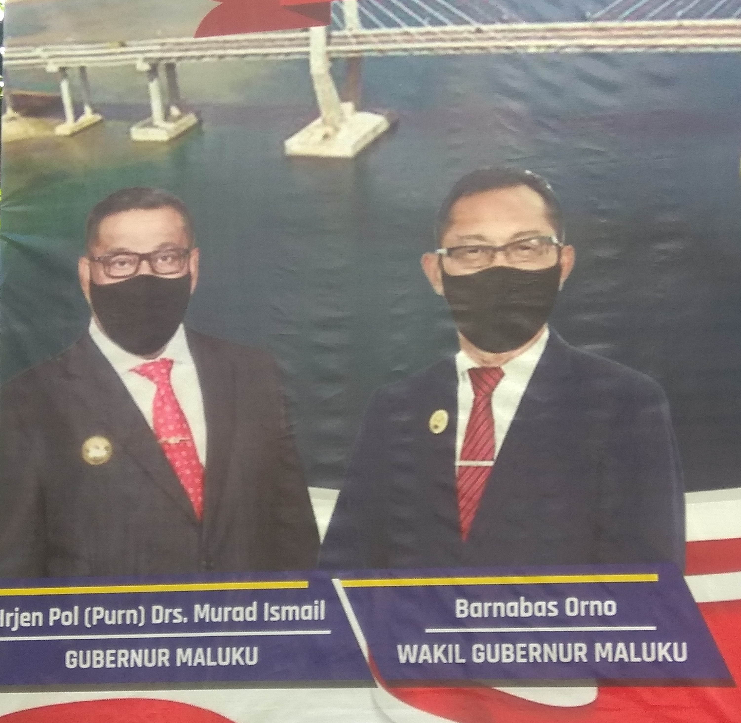 Banner Pasangan Gubernur dan Wakil Gubernur terpilih ketika kampanye. HMP/BOY
