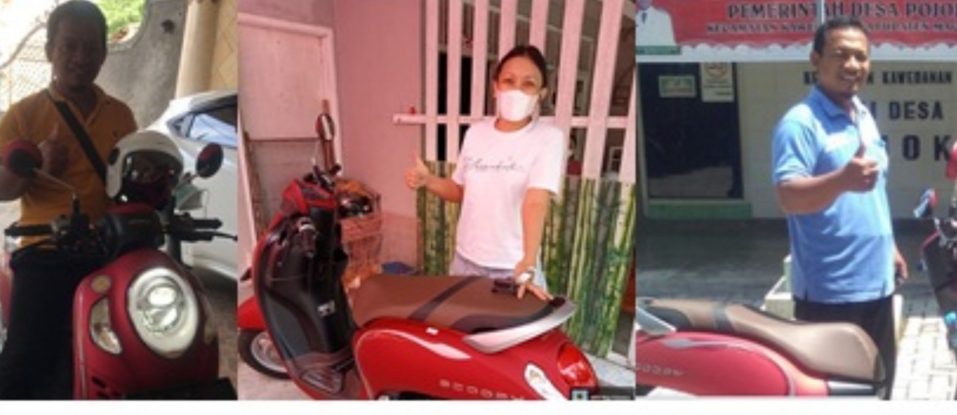 Tiga unit sepeda motor diterima Pokdarwis Magetan yang berasal dari APBD provinsi Jawa Timur yang diperjuangkan melalui aspirasi Anggota DPRD Jawa Timur, Diana Amaliyah V 